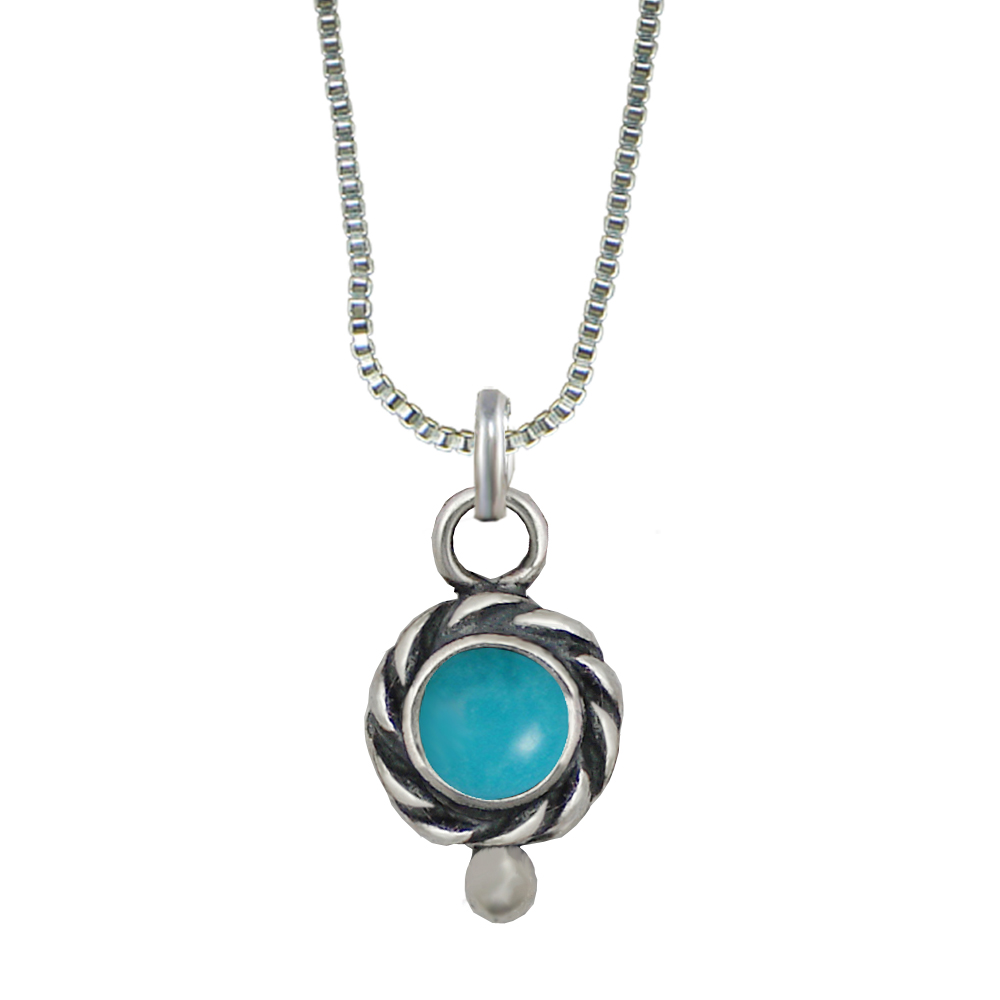 Sterling Silver Little Turquoise Pendant Necklace